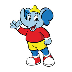 Naklejka premium elephant cartoon illustration 