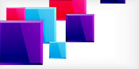 Naklejka premium Colorful squares with reflections abstract background design. Vector Illustration For Wallpaper, Banner, Background, Card, Book Illustration, landing page