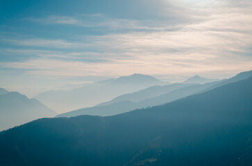 Mountains in the fog