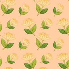 seamless pattern with Autumn Flowers    