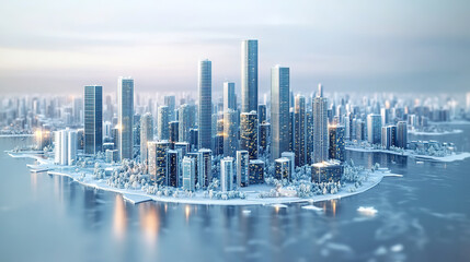 Fototapeta premium Smart City 3D Miniature Model