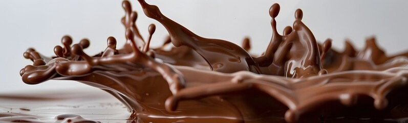 Chocolate podium 3D background product coffee stand display platform liquid milk splash. 3D chocolate wave cocoa podium brown dark melt hot studio smooth bar stage abstract pedestal texture flow food.