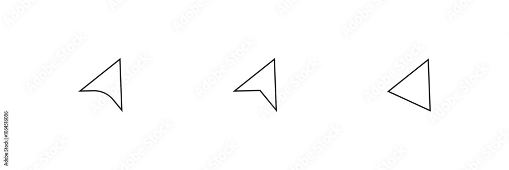 Poster mouse cursor click editable stroke outline icon isolated on white background flat vector illustratio