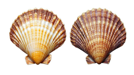 Fototapeta premium Beautiful Scallop Shells Showcasing Intricate Natural Patterns Generative AI