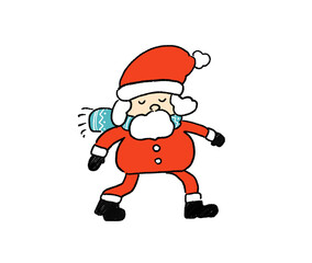 マフラーを巻いているサンタクロースのイラスト