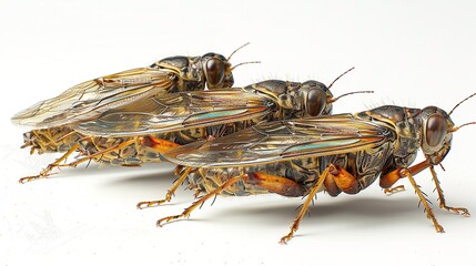 Naklejka premium A close-up view of a fly sitting on a white surface, offering various uses for editorial and commercial purposes