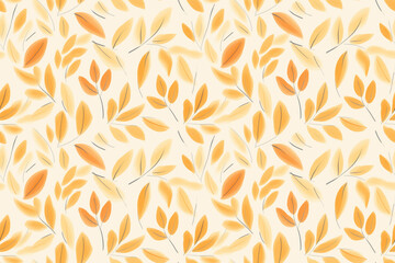 Bright Autumn Leaves Pattern Seamless Background - suitable for wrapping paper, packaging design, wall art, wallpaper patterns, fabric patterns, textile design etc
