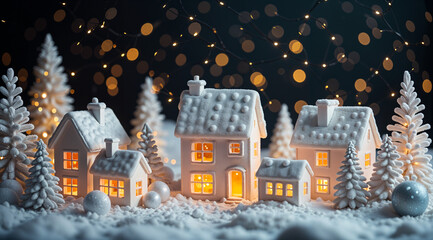 Fototapeta premium Stylish Christmas scandinavian minimalistic interior with white decor. Generative AI