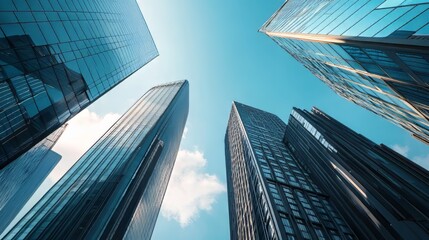 Close-up of modern office buildings,shanghai,china. architecture design. Ultra realistic. Photorealistic hypermaximalist advertising photography hyper realistic fine detail