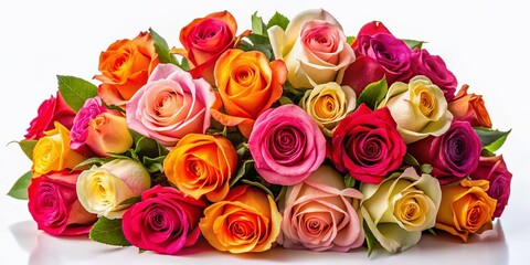 Naklejka premium Stunning Panoramic Bouquet of Roses Greeting Card Design