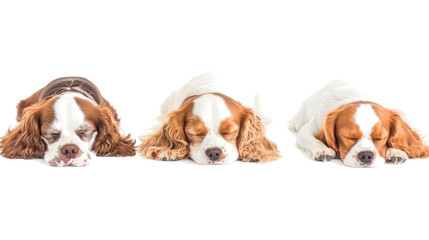 Three Sleeping English Cocker Spaniels Resting Peacefully Together Generative AI