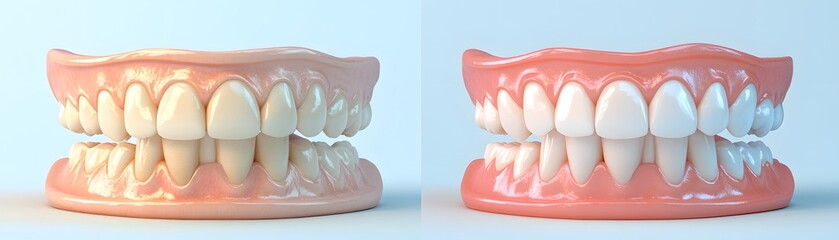 Comparison of Dentures Before and After Whitening