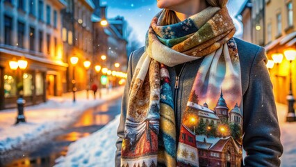 Obraz premium Upgrade your winter wardrobe with our stylish AR Winter Scarf.