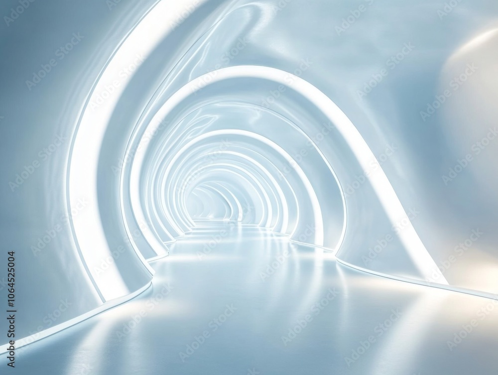 Poster clean architectural lines and subtle shadows create a sci-fi interior concept.