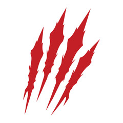 Red Bloody Claw isolated clipart - blood Dripping Vector illustration
