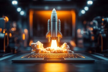 It captures the excitement of launching new digital possibilities.