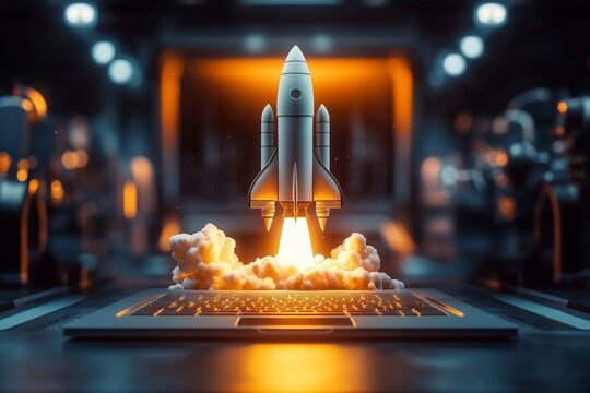 It captures the excitement of launching new digital possibilities.