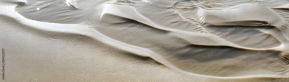 Poster water flowing through sand creating abstract patterns