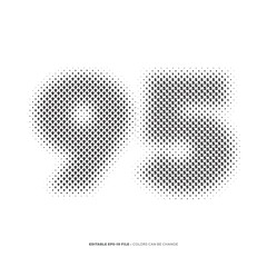 Number or Digit 95, filled with digit effect editable vector.