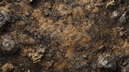 Naklejka premium Earthy soil texture rugged and detailed
