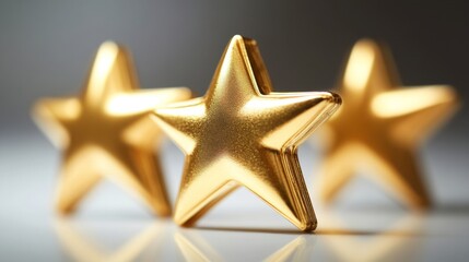 Minimalist white background enhances the 3D star reflection.