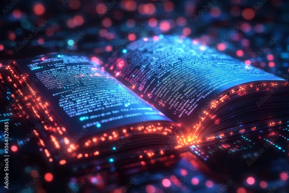Poster glowing lines highlighting extracted text in real-time