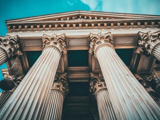 Fototapeta premium Architectural Grandeur of Legal Symbols