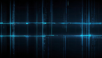 Obraz premium Futuristic Neon Grid Background with Dark Gradient and Electric Blue Lines for a High-Tech Look
