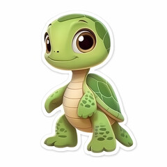 Obraz premium Cute 3D Cartoon Turtle Illustration for Fun Projects