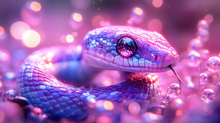 Close up of a small purple snake