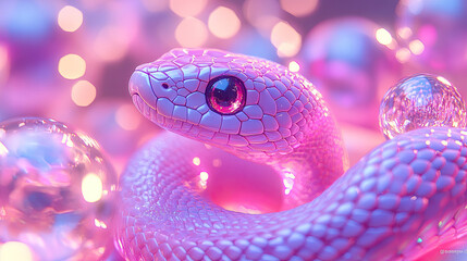 Close up of a small purple snake