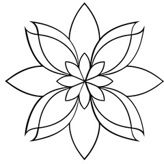 Line art floral shapes ornament  