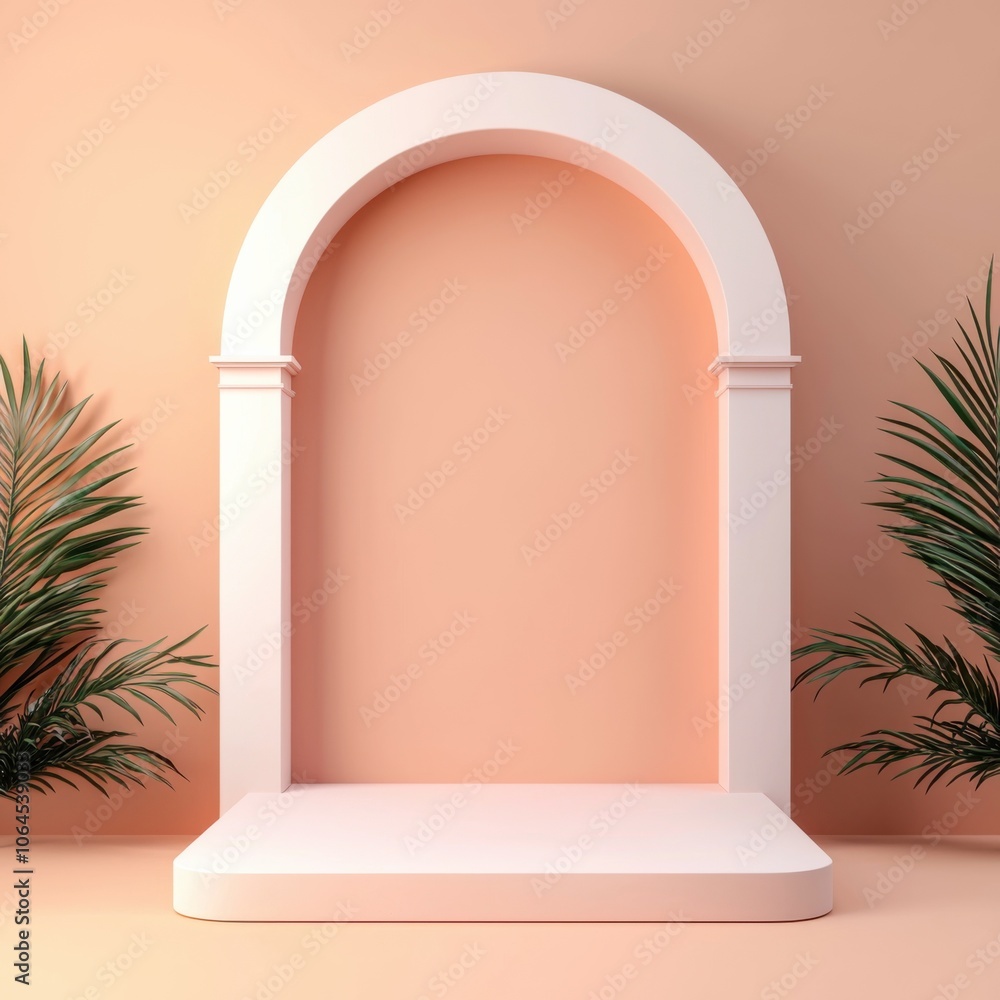 Poster Showcase modern architecture with elegant display frames and natural elements