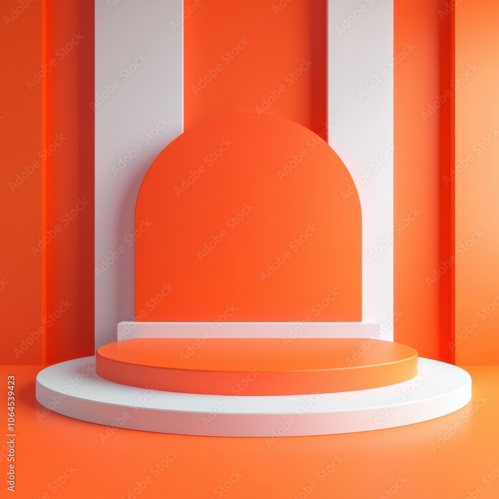 Poster showcase your creative projects with a stunning orange display platform designed for visual impact