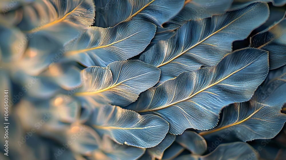 Poster explore the intricate patterns of nature through a detailed macro shot of vibrant tropical leaves