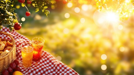 A picnic blanket spread with snacks and drinks, surrounded by friends on a lazy Sunday afternoon, Sunday picnic joy, weekend vibes