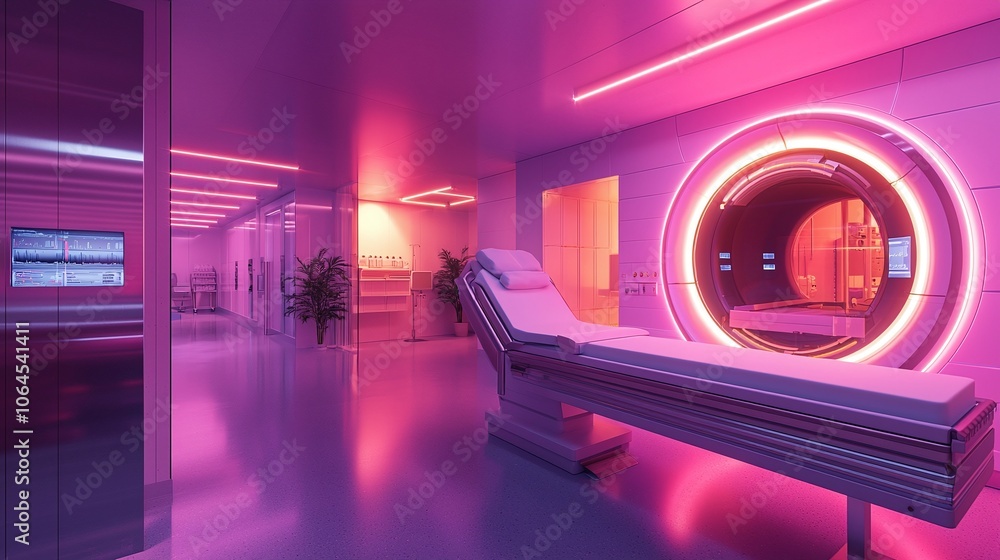 Poster explore advanced technologies in a high-tech healthcare facility designed for optimal patient care a
