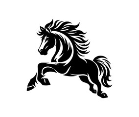 Stylized black silhouette horse