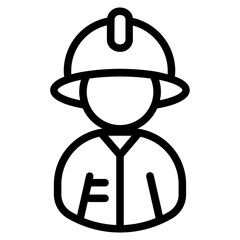 Firefighter Line Icon