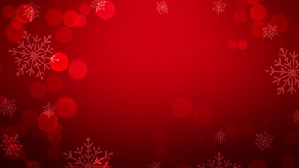 Abstract snowflake with bokeh backgrounds on red backgrounds in Christmas Holiday , illustration Wallpaper