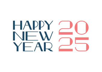 Happy New Year typography. Greeting holiday text logo for card, banner, background, invitation. Vector typographic text design template. Abstract art font illustration and hand written lettering