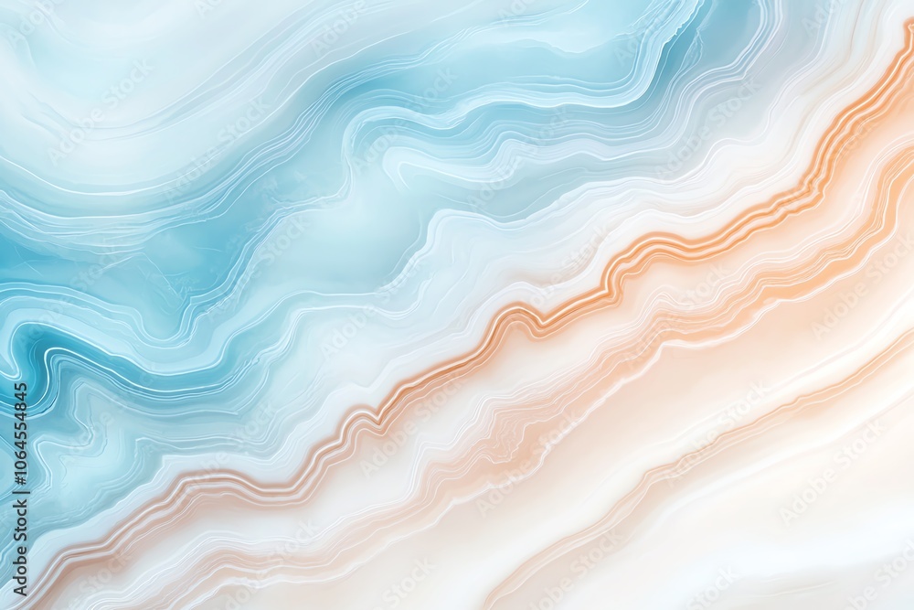 Poster abstract marble texture with swirling blue and beige patterns creating a soothing and elegant aesthe
