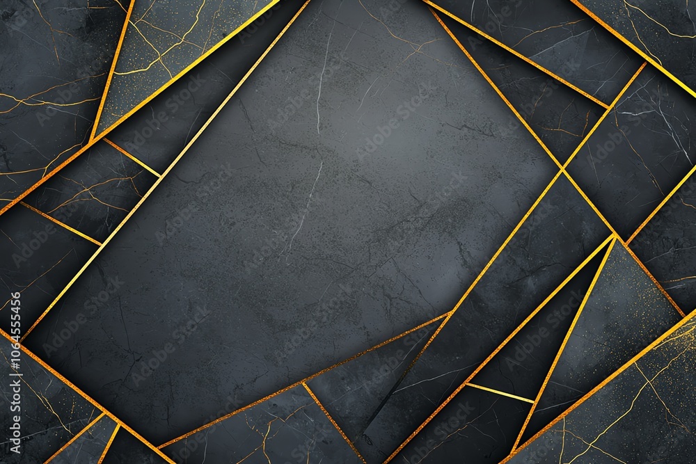 Poster elegant abstract background featuring dark geometric patterns with gold accents creating a luxurious