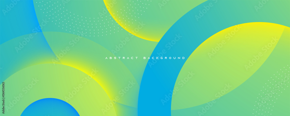 Poster green gradient abstract background circular shape decorative design