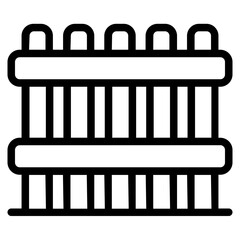 Bamboo fence Line Icon