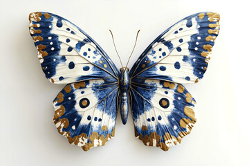 Fototapeta premium A butterfly with blue and gold wings