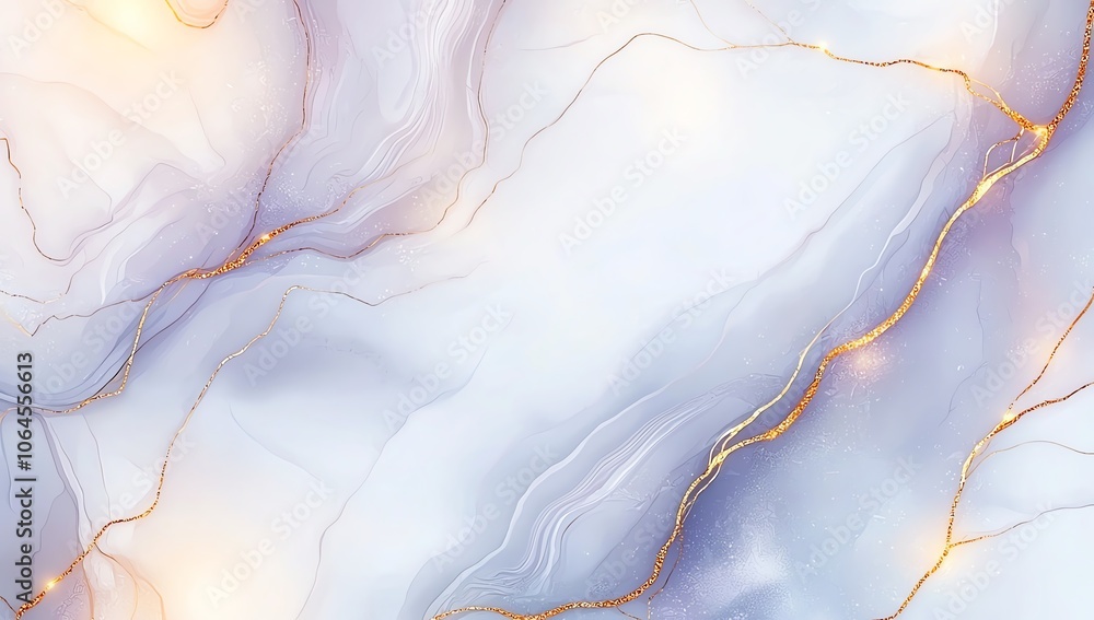 Poster elegant marble texture with soft pastel colors and golden veins, creating a luxurious abstract backg