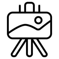 Canvas mountain scene Line Icon