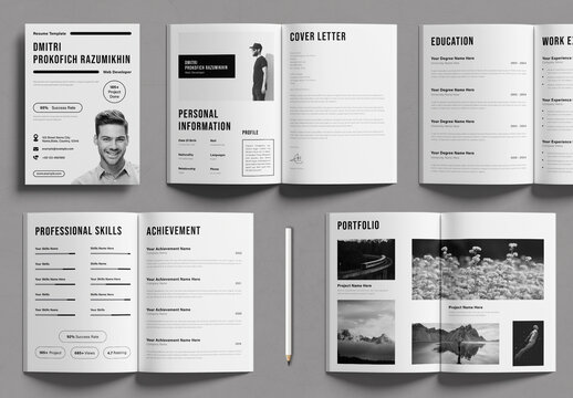 Resume Booklet Template Layout