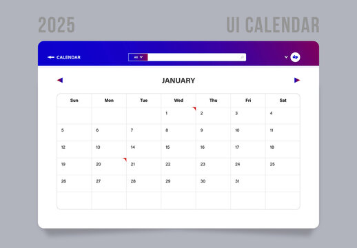 Web Ui Calendar 2025